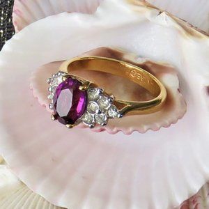 Amythest and Cubic Zirconia Ring........726